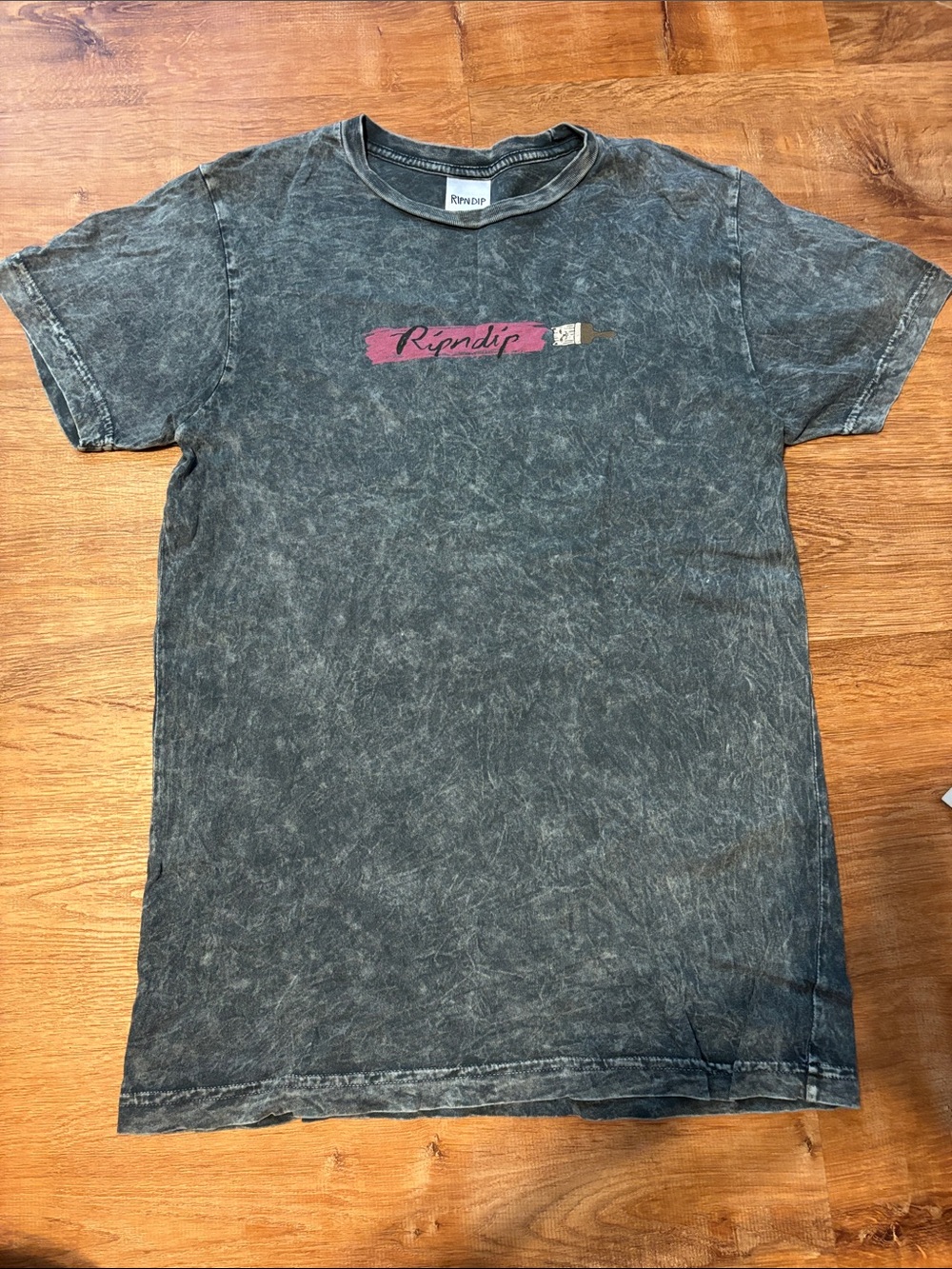 Ripndip Women Black Mineral Wash Tee Bob Ross